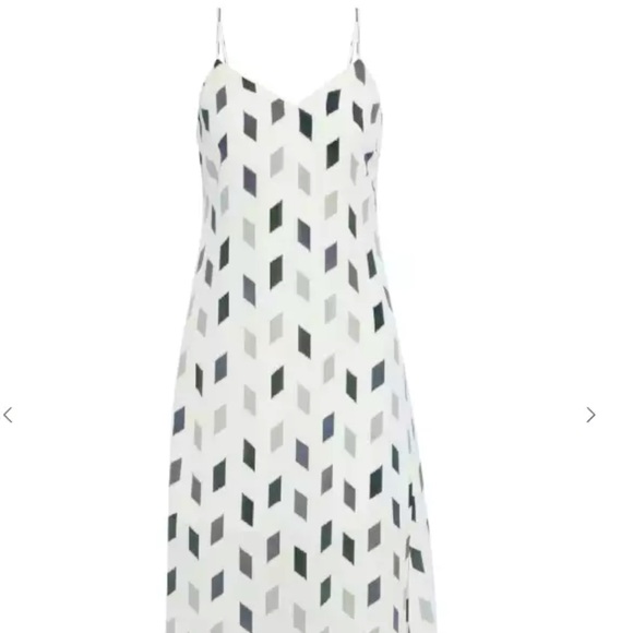 THEORY Double Strap Slip Dress  BRUSH PRINT GREY MULTI size 4 - Picture 3 of 7